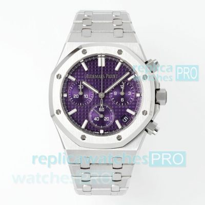 APS 1:1 Replica Audemars Piguet Royal Oak Swiss Cal. 4401 Purple Dial Stainless Steel Watch 